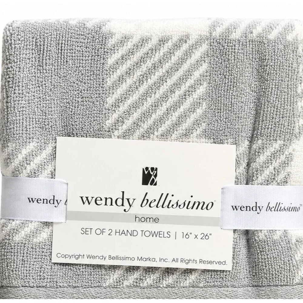 Thanksgiving Buffalo Check Hand Towels Set of 2 Give Thanks Embroidered Gray Gol